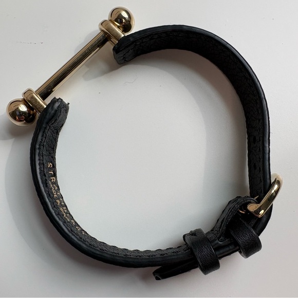 Strathberry Music Bar Black Leather Bracelet - Picture 5 of 13